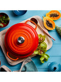 Le Creuset cast iron shallow casserole in volcanic color, UK version