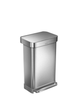 John Lewis Simplehuman Rectangular Liner Pocket Pedal Bin, Brushed Stainless Steel, 45L- Buy online at McGrocer