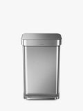 Simplehuman rectangular 45L pedal bin brushed stainless steel, imported from the UK