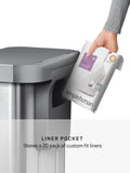 Simplehuman rectangular 45L pedal bin brushed stainless steel, imported from the UK