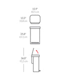 Simplehuman rectangular 45L pedal bin brushed stainless steel, imported from the UK