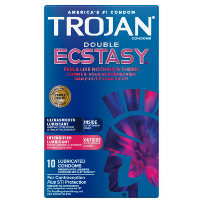 Trojan Double Ecstasy lubricated condoms 10 pack (British brand)