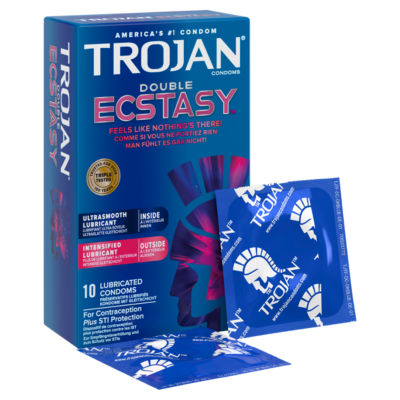 Trojan Double Ecstasy lubricated condoms 10 pack (British brand)