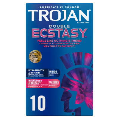 Trojan Double Ecstasy lubricated condoms 10 pack (British brand)