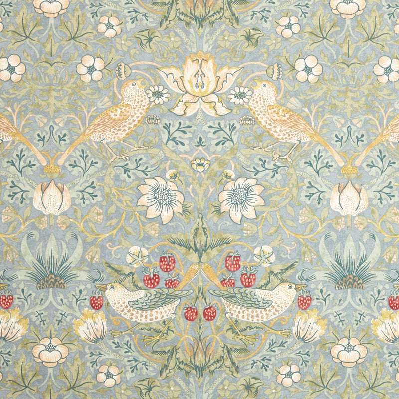 Morris & Co. Strawberry Thief curtains Duck Egg 137x167cm, UK version