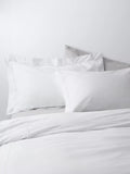 John Lewis Harlow Egyptian Cotton Percale, Boudoir Pillowcase, 400 Thread Count, White/Silver