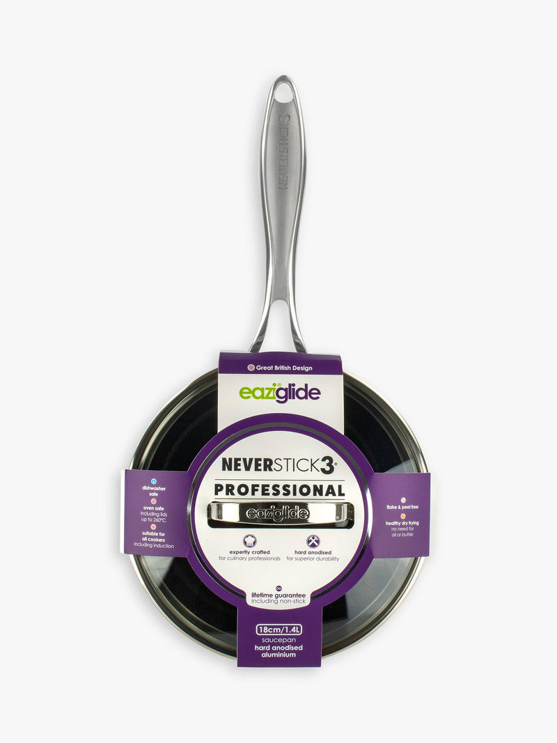 Eaziglide professional non-stick saucepan with lid 16cm - British product