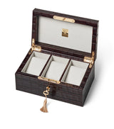 Harrods Aspinal of London Leather Croc-Embossed 3-Piece Watch Box- Buy online at McGrocer