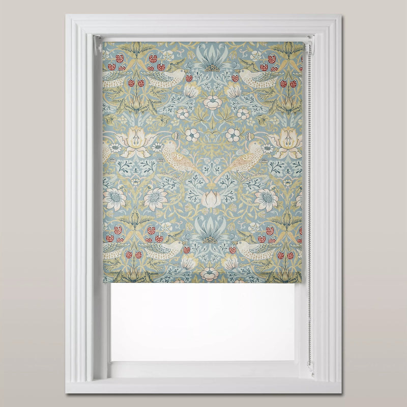 Morris & Co. Strawberry Thief Daylight Roller Blind, Eau De Nil, W61 x Drop 190cm