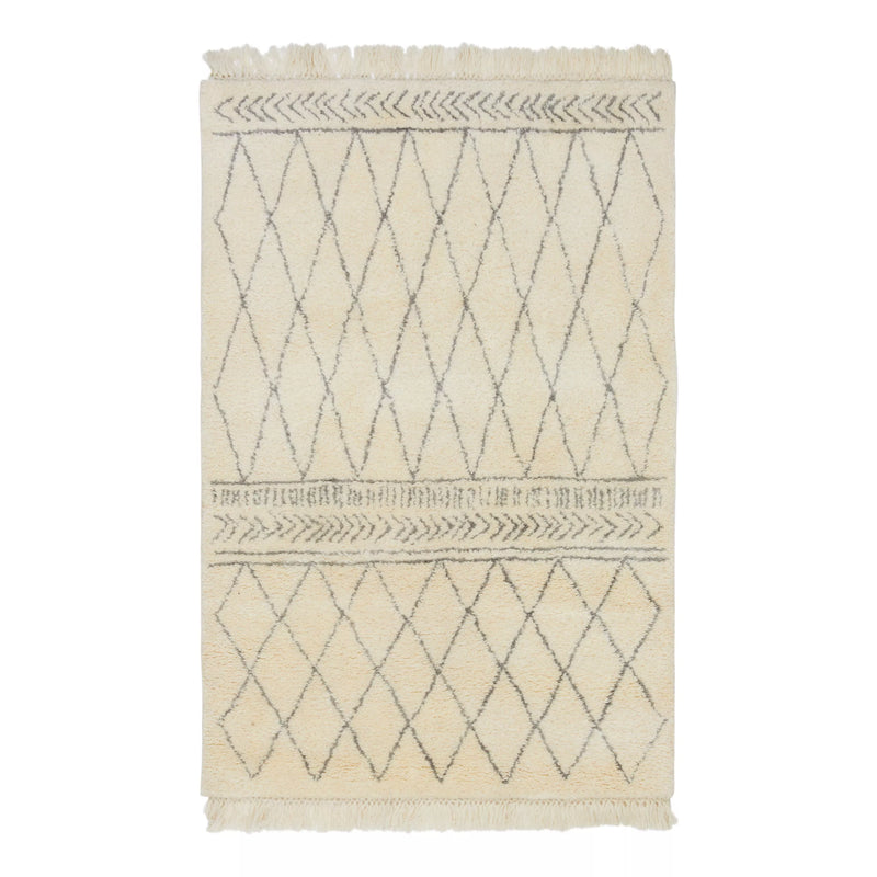 John Lewis rug cream Berber style hand knotted wool large, imported from the UK