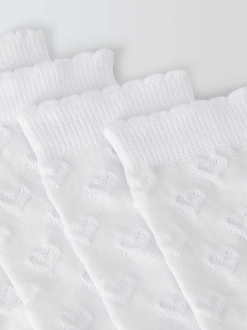 John Lewis kids white heart socks pack of 5, imported from the UK