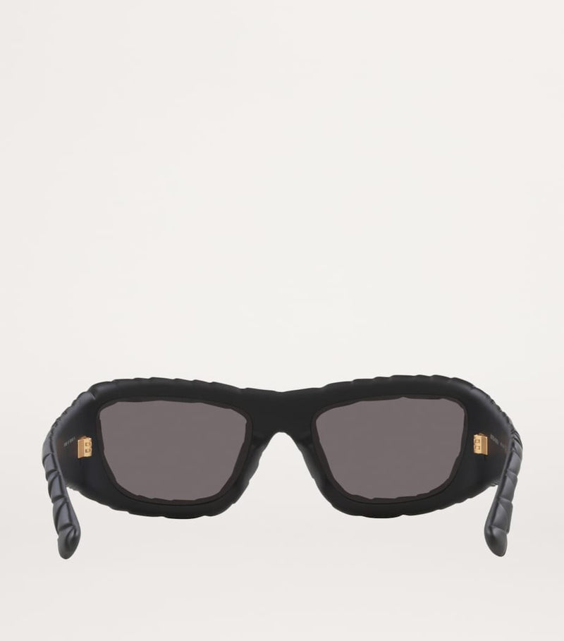 Bottega Veneta Intrecciato rectangular sunglasses, UK version