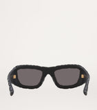 Bottega Veneta Intrecciato rectangular sunglasses, UK version
