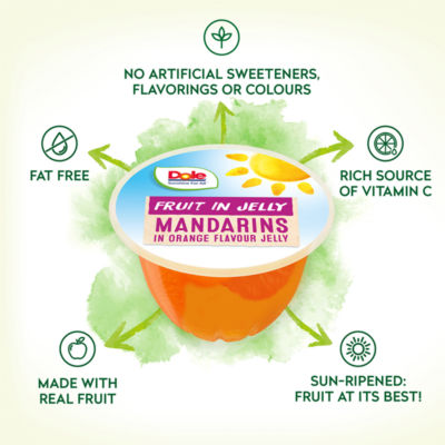 Dole mandarin in orange flavour jelly pot 123g - British product