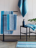 Margo Selby Bath Towel Blue 130x70cm, imported from the UK