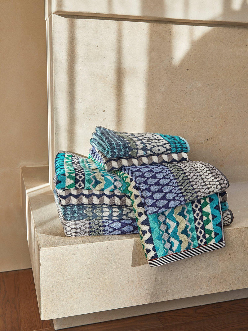 Margo Selby Bath Towel Blue 130x70cm, imported from the UK