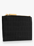 Whistles coin purse shiny embossed croc black - British product