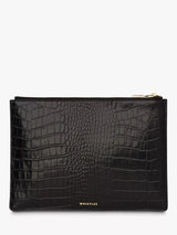 John Lewis Whistles Shiny Croc Zip Leather Purse- Buy online at McGrocer