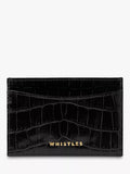 Whistles leather card holder with croc texture finish - British product