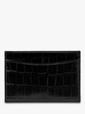 Whistles leather card holder with croc texture finish - British product