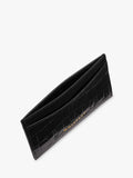 Whistles leather card holder with croc texture finish - British product