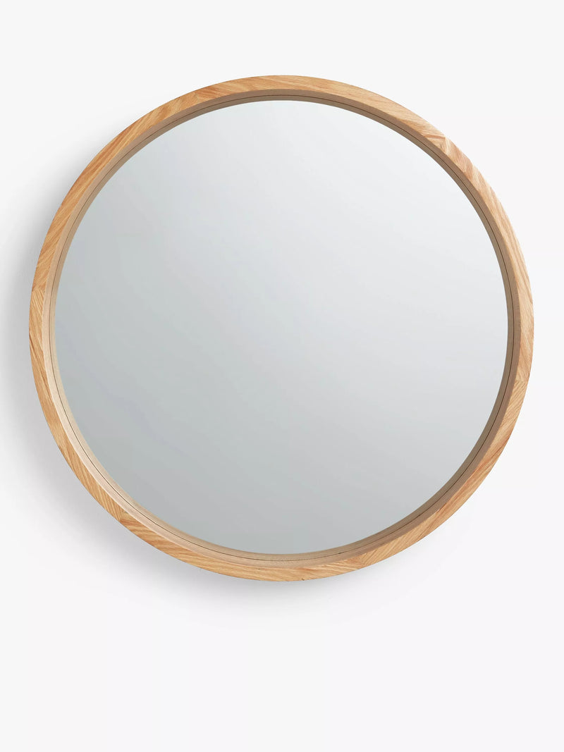 John Lewis Scandi round oak wood wall mirror - British product