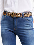 John Lewis double O ring leather belt leopard, imported from the UK