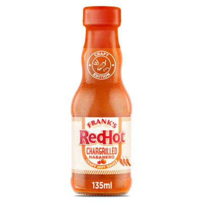Frank's RedHot Chargrilled Habanero hot sauce 145g, imported from the UK