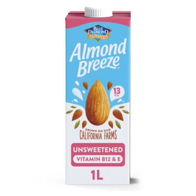 Blue Diamond Almond Breeze Unsweetened UHT almond drink 1L - British product