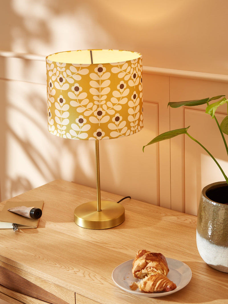Orla Kiely Juniper Stem lampshade in yellow - British product