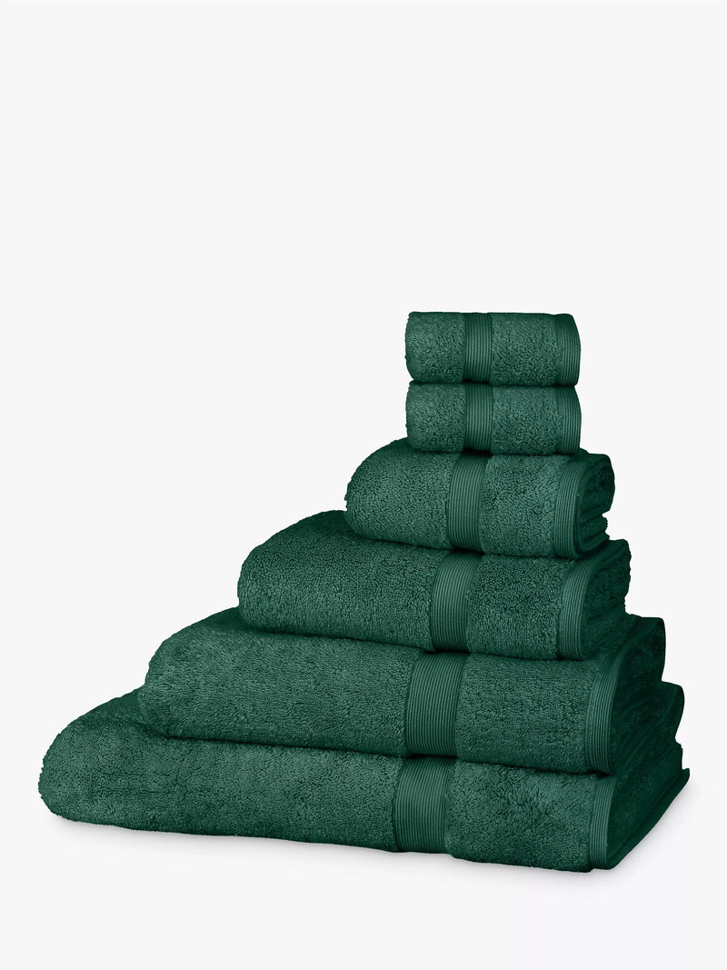 John Lewis Egyptian Cotton Hand Towel, Dark Evergreen