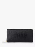 Whistles black leather long purse shiny croc, imported from the UK