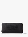 Whistles black leather long purse shiny croc, imported from the UK