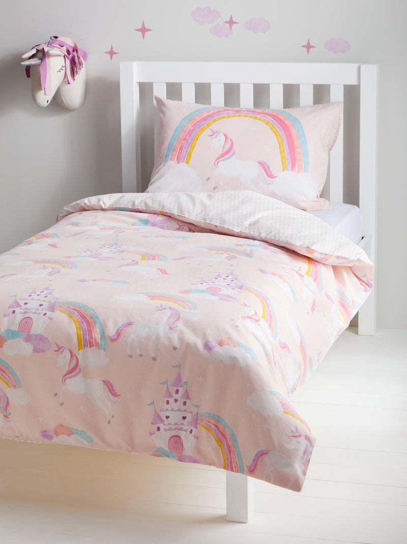 John Lewis unicorn reversible cotton duvet cover single, UK version