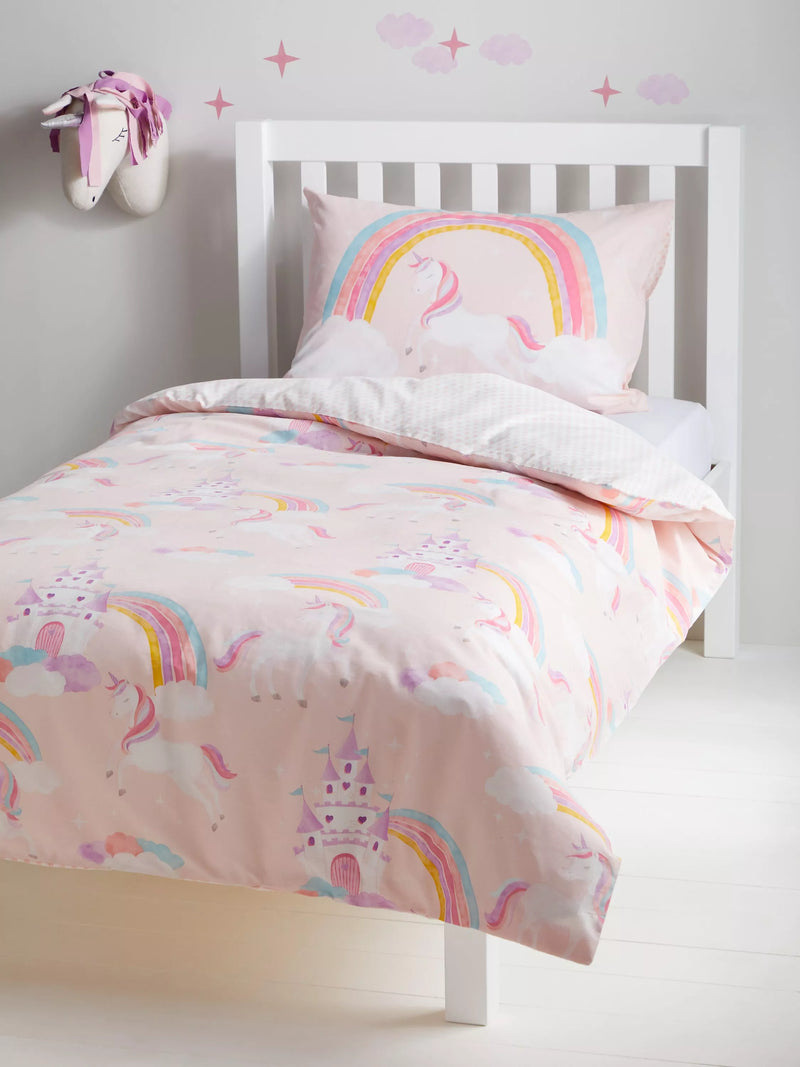 John Lewis unicorn reversible cotton duvet cover single, UK version