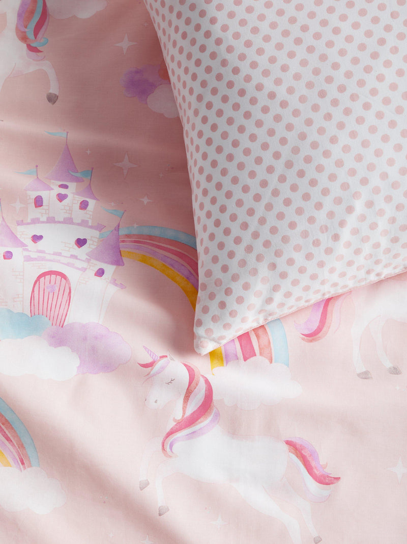 John Lewis unicorn reversible cotton duvet cover single, UK version