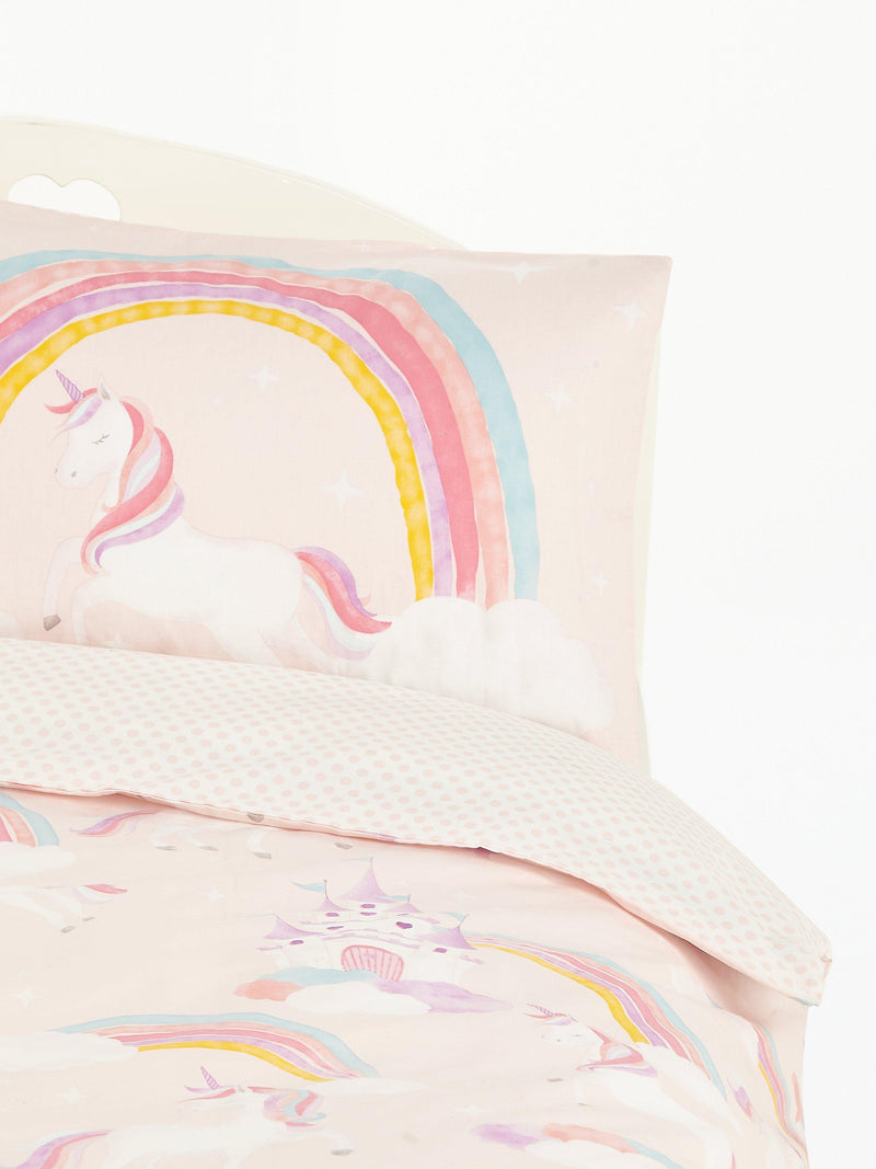 John Lewis unicorn reversible cotton duvet cover single, UK version