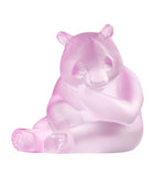 Lalique rose nebula panda crystal sculpture, UK version