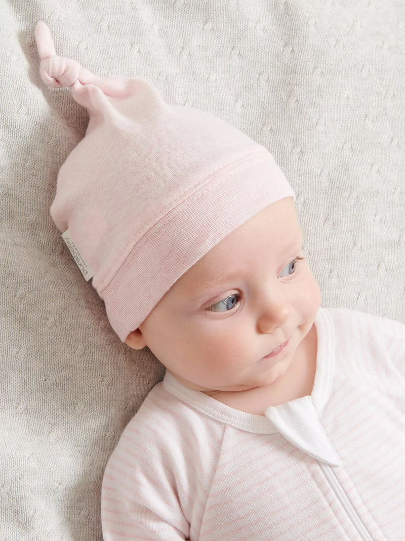 Purebaby Knot Hat, Light Pink, 3 months