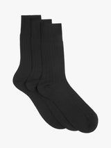 John Lewis John Lewis Made in Italy Mercerised Cotton Socks Pack of 3 Black- Buy online at McGrocer