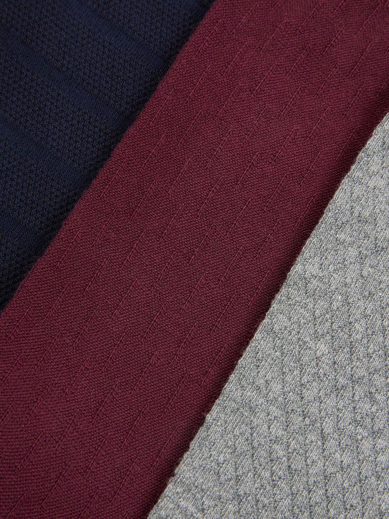 John Lewis cotton textured socks pack of 3 multi - British product