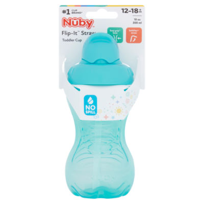 Nuby Flip-It Straw Toddler Cup 12-18m+ 300ml, imported from the UK
