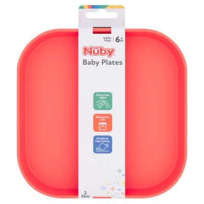 Nuby baby plates for 6+ months pack of two, imported from the UK