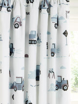 John Lewis John Lewis Construction Print Pencil Pleat Blackout Children's Curtains, Multi, 117x137cm- Buy online at McGrocer