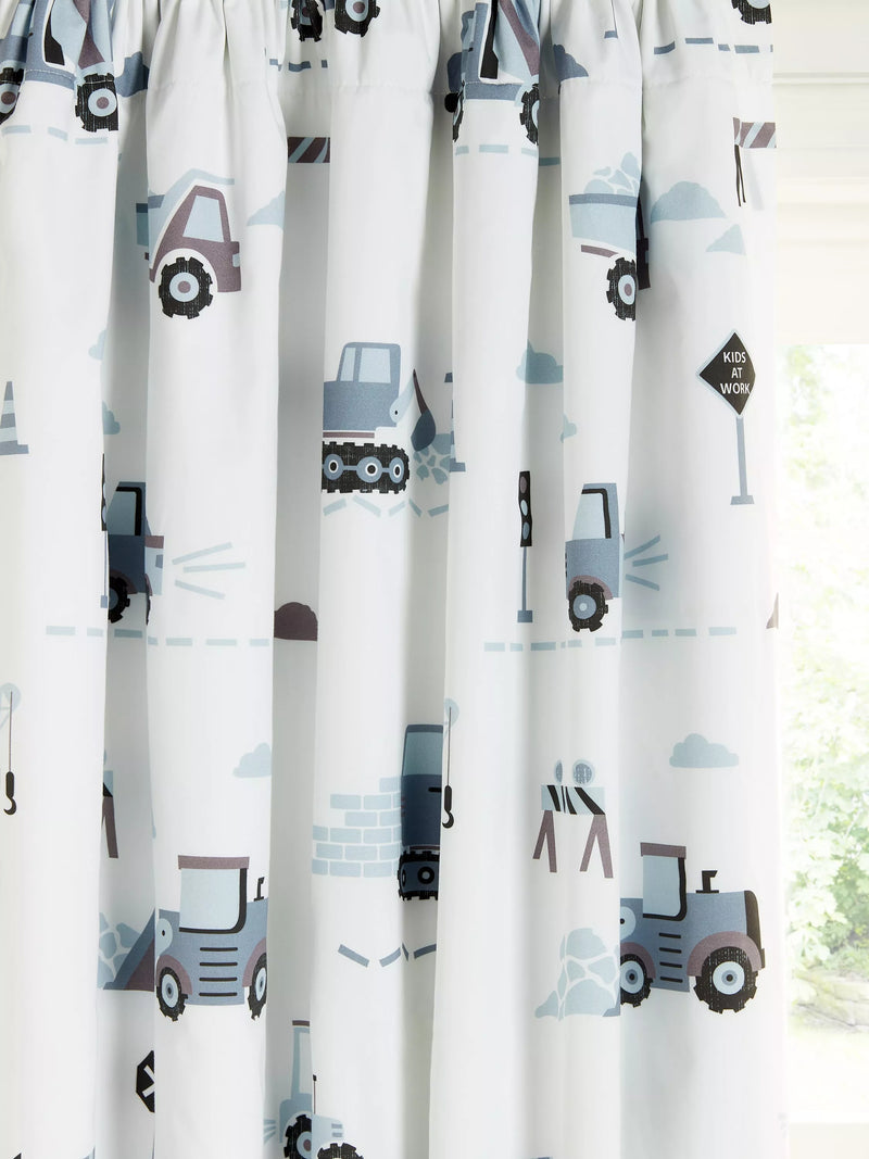 John Lewis construction print children's curtains with blackout lining (British brand)