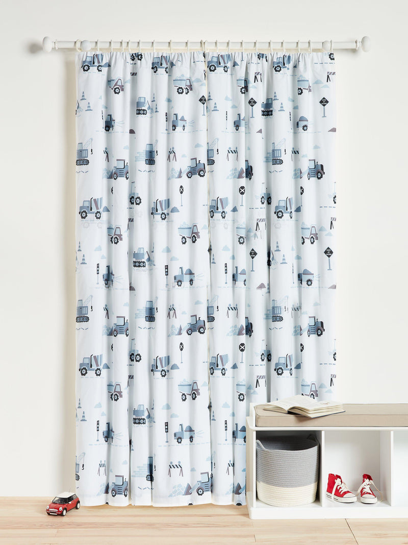 John Lewis construction print children's curtains with blackout lining (British brand)