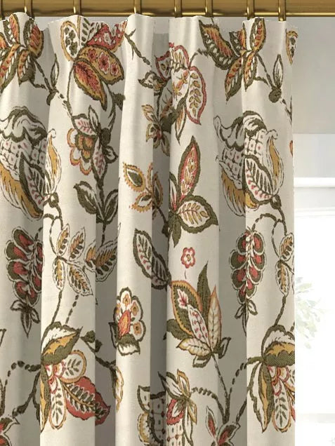John Lewis Cordelia floral weave lined curtains 137cm drop - British product