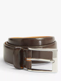 John Lewis Made in England 30mm Formal Leather Belt, Brown, S