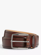 John Lewis John Lewis Made in Italy 35mm Brogue Detail Leather Belt- Buy online at McGrocer