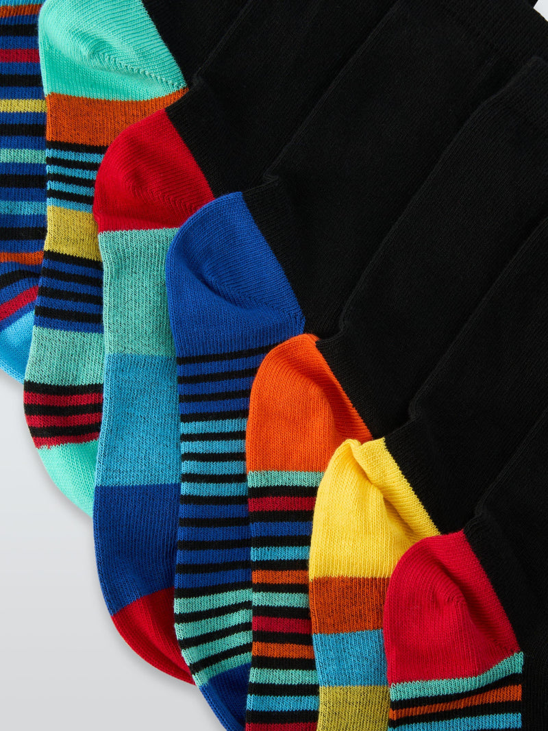 John Lewis kids contrast heel socks pack of 7 black, UK version
